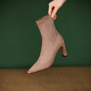 Tan Pointed Toe Ankle Boots