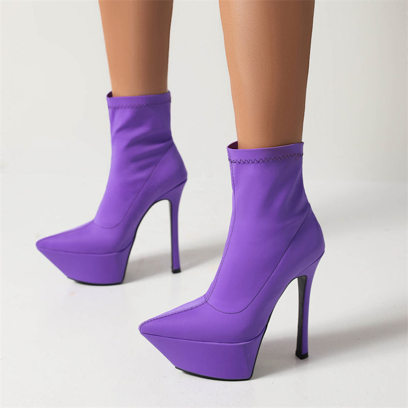 Platform Purple Ankle Boots