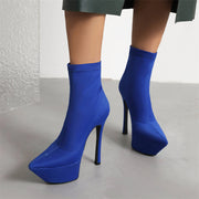 Stiletto Heel Boots Royal Blue