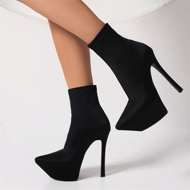 Diana Black Stiletto Boots