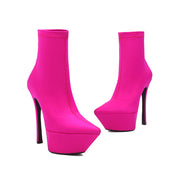 Stiletto Ankle Boots Hot Pink