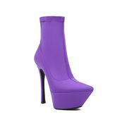 Platform Purple Ankle Boots