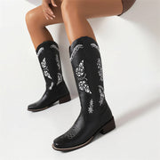 Embroidered Cowboy Boots Black