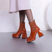 Orange Ankle Boots