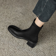 Square Toe Block Heel Boots