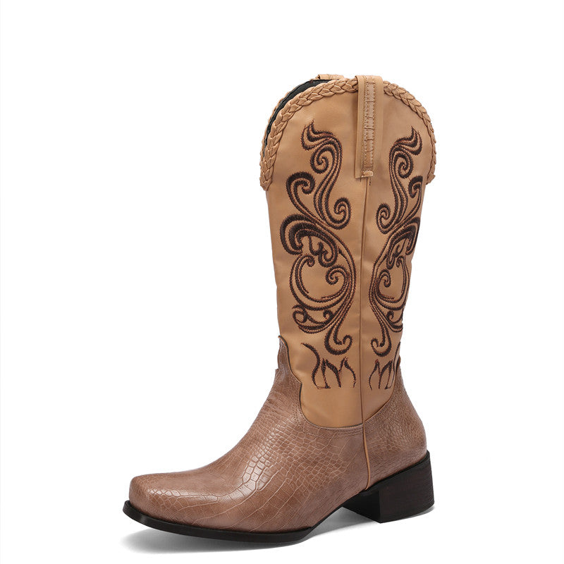 Cielo Tan Cowgirl Square Toe Boots